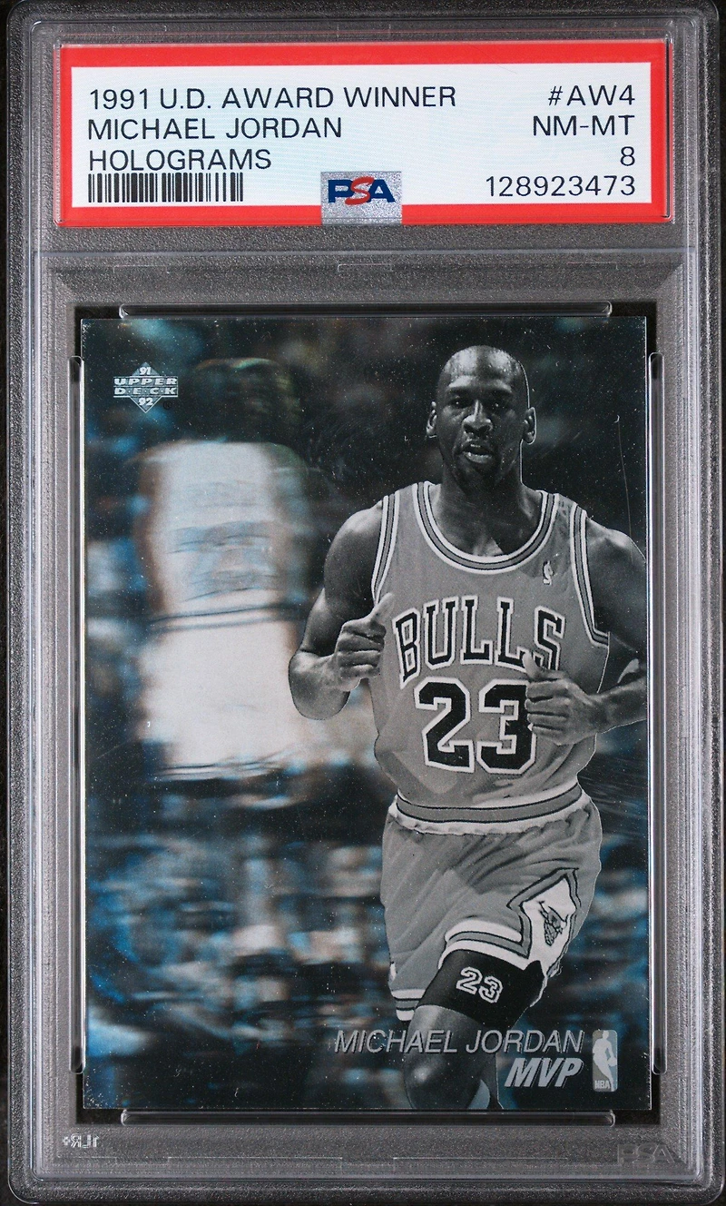 1991 Upper Deck Award Winner Hologram Aw4 Michael Jordan PSA 8