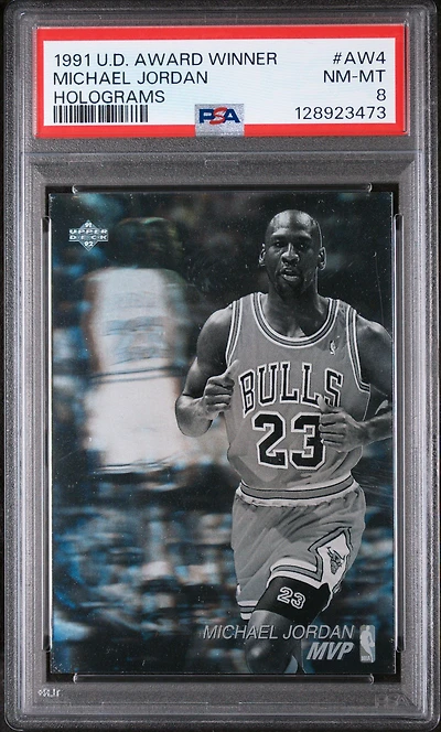 1991 Upper Deck Award Winner Hologram Aw4 Michael Jordan PSA 8