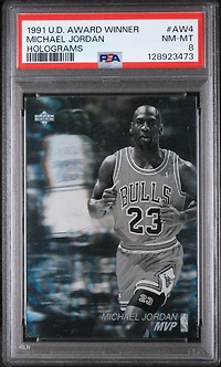 1991 Upper Deck Award Winner Hologram Aw4 Michael Jordan PSA 8