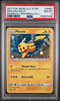 2017 Pokemon Sm Black Star Promo Sm81 Pikachu-holo Shining Legends Super Premium Collection PSA 8
