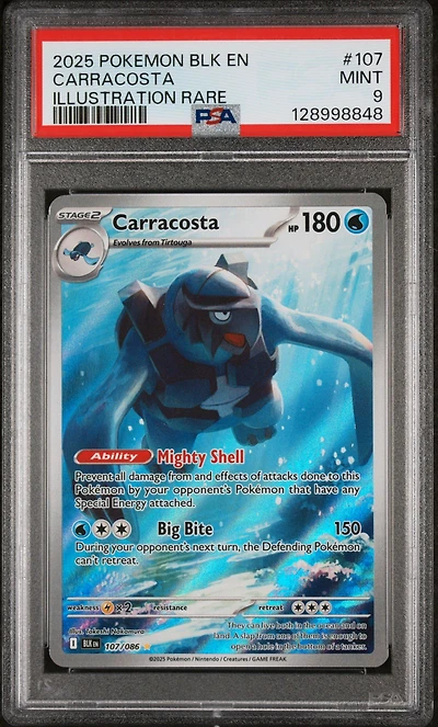 2025 Pokemon Blk En-black Bolt 107 Carracosta Illustration Rare PSA