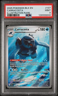 2025 Pokemon Blk En-black Bolt 107 Carracosta Illustration Rare PSA