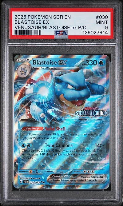 2025 Pokemon Scr En-stellar Crown Blastoise Ex Venusaur Ex & Blastoise Ex Premium Collection PSA