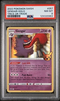 2021 Pokemon Sword & Shield Chilling Reign 057 Gengar-holo Trick Or Trade 2022 PSA