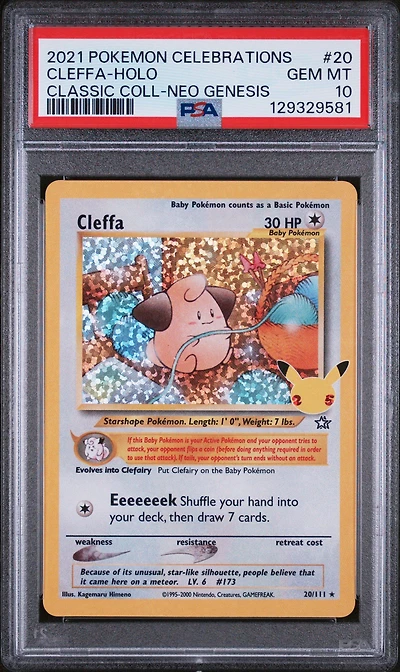 2021 Pokemon Celebrations Classic Collection 20 Cleffa-holo PSA 10