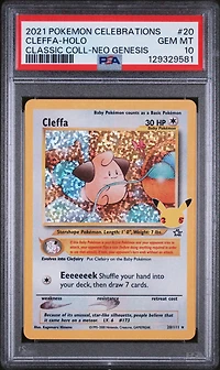 2021 Pokemon Celebrations Classic Collection 20 Cleffa-holo PSA 10