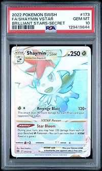2022 Pokemon Sword & Shield Brilliant Stars 173 Full Art/shaymin Vstar Secret PSA 10