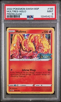 2022 Pokemon Swsh Black Star Promo 185 Moltres-holo Prerelease PSA 9