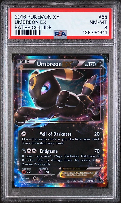 2016 Pokemon Xy Fates Collide 55 Umbreon Ex PSA 8