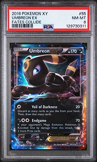 2016 Pokemon Xy Fates Collide 55 Umbreon Ex PSA 8
