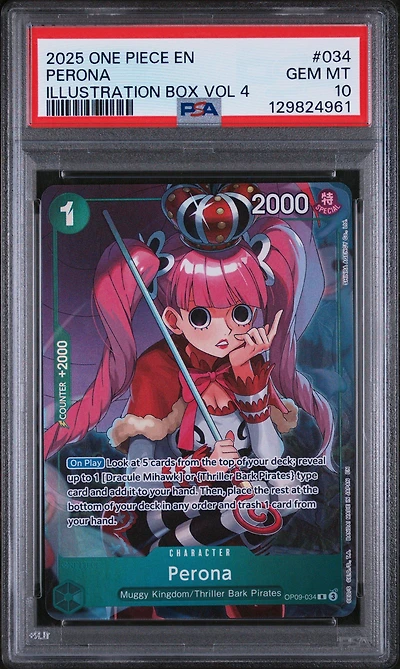 2025 One Piece Promos 034 Perona Illustration Box Vol.4 PSA 10