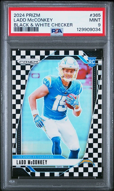 2024 Panini Prizm 365 Ladd Mcconkey Black & White Checker PSA 9