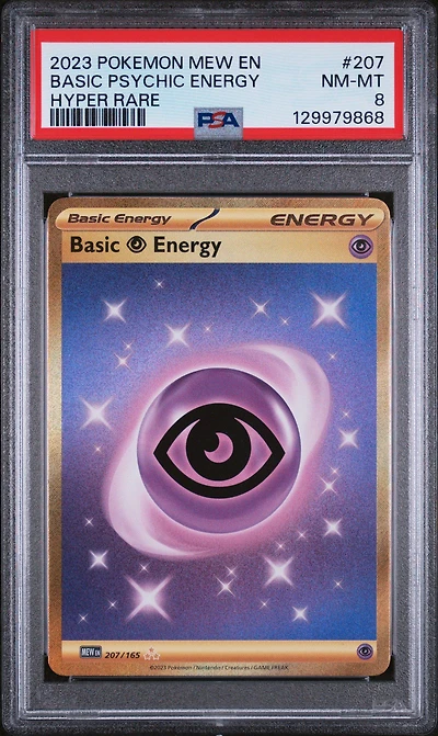 2023 Pokemon Mew En-151 207 Basic Psychic Energy Hyper Rare PSA 8