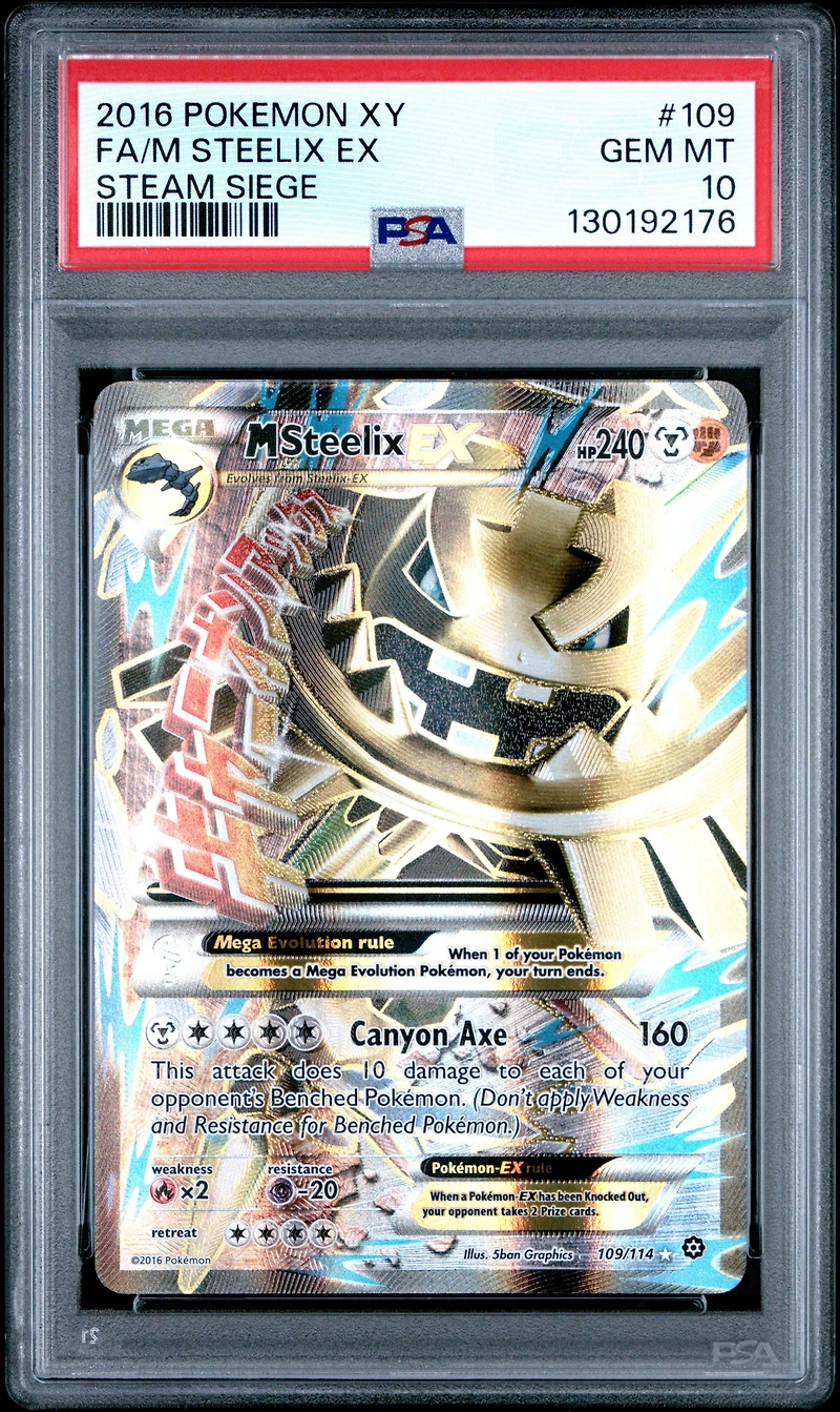 2016 Pokemon Xy Steam Siege 109 Full Art/m Steelix Ex PSA