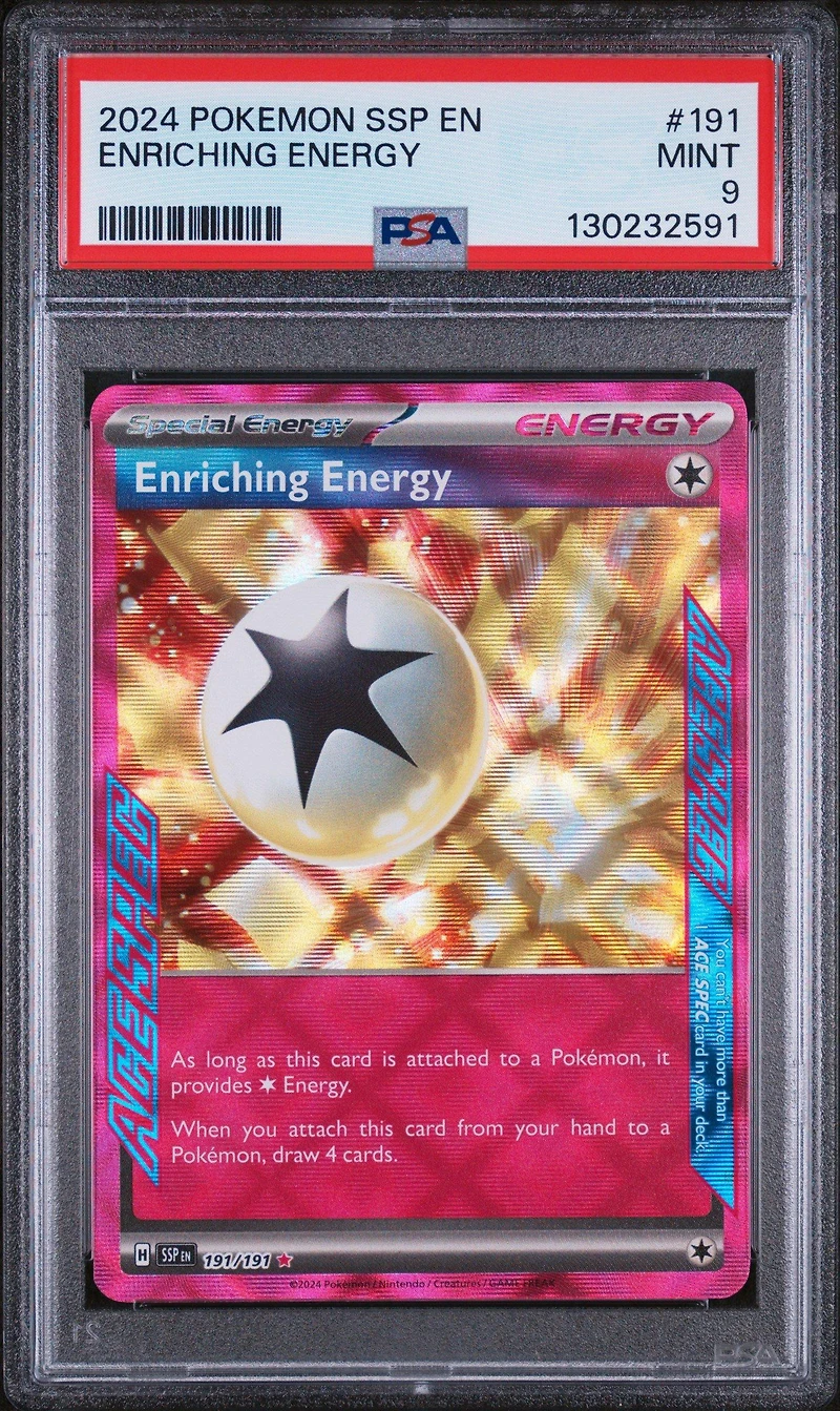 2024 Pokemon Ssp En-surging Sparks 191 Enriching Energy PSA 9
