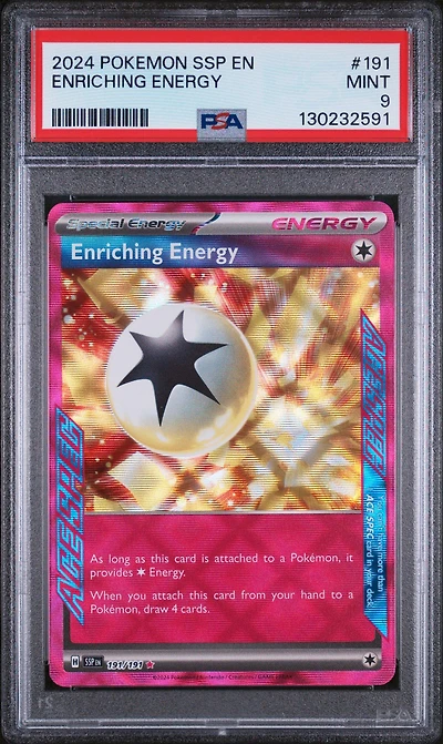 2024 Pokemon Ssp En-surging Sparks 191 Enriching Energy PSA 9
