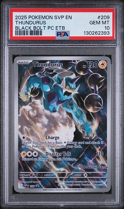 2025 Pokemon Svp En-sv Black Star Promo 209 Thundurus Black Bolt Pokemon Center Elite Trainer Box PSA