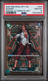2025 One Piece Op11-a Fist Of Divine Speed 004 Shanks Special Alternate Art PSA 10