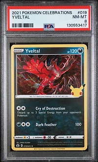2021 Pokemon Celebrations 019 Yveltal PSA 8