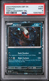2023 Pokemon Obf En-obsidian Flames 136 Darkrai Triple Whammy Tin PSA 9