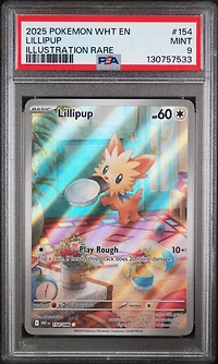 2025 Pokemon Wht En-white Flare 154 Lillipup Illustration Rare PSA 9
