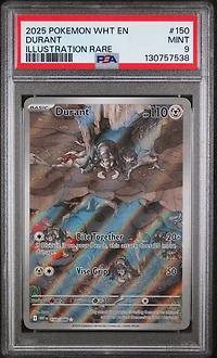 2025 Pokemon Wht En-white Flare 150 Durant Illustration Rare PSA 9