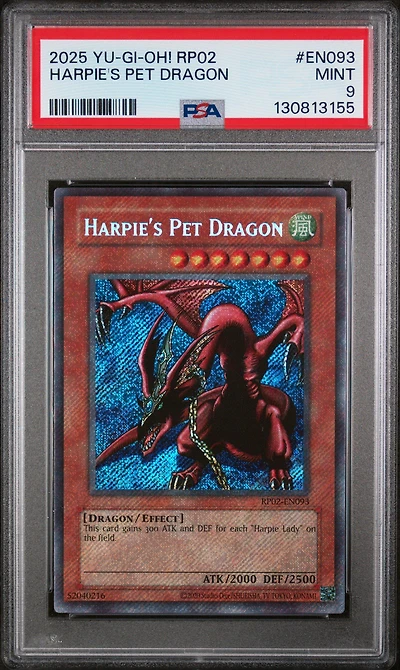 2025 Yu-gi-oh! Rp02-retro Pack 2 En093 Harpie's Pet Dragon PSA 9