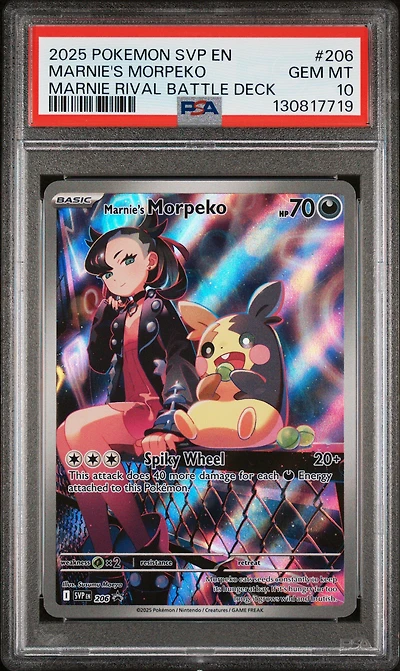 2025 Pokemon Svp En-sv Black Star Promo 206 Marnie's Morpeko Marnie Rival Battle Deck PSA