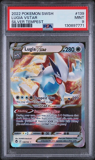 2022 Pokemon Sword & Shield Silver Tempest 139 Lugia Vstar PSA