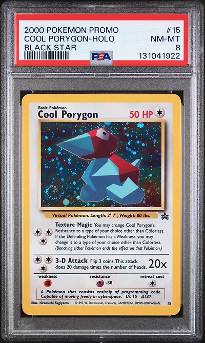 2000 Pokemon Promo Black Star 15 Cool Porygon-holo PSA 8