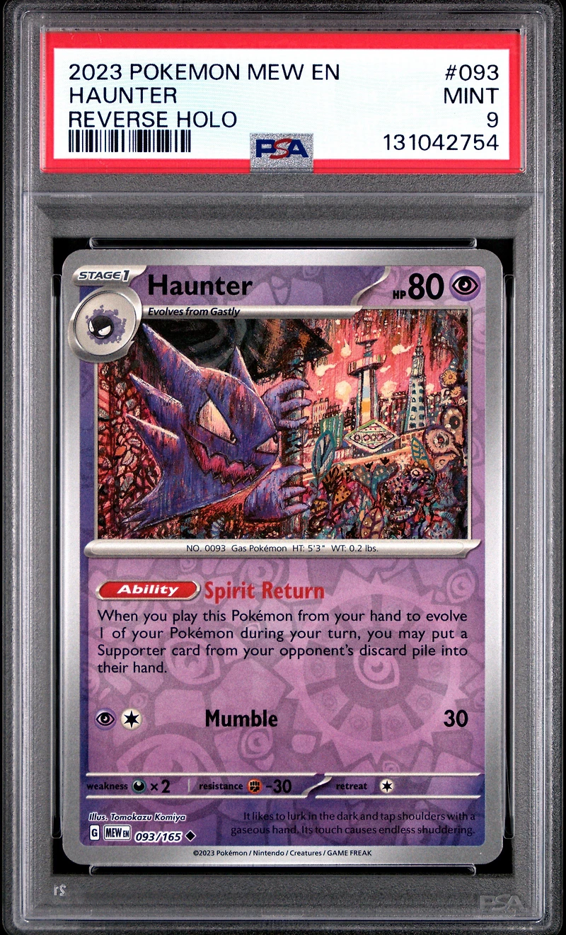 2023 Pokemon Mew En-151 093 Haunter Reverse Holo PSA
