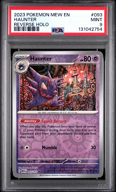 2023 Pokemon Mew En-151 093 Haunter Reverse Holo PSA