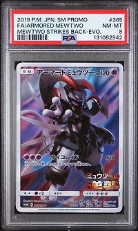 2019 Pokemon Japanese Sm Promo 365 Full Art/armored Mewtwo Mewtwo Strikes Back-evolution PSA 8