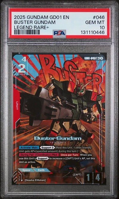 2025 Gundam Newtype Rising 046 Buster Gundam Legend Rare+ PSA 10