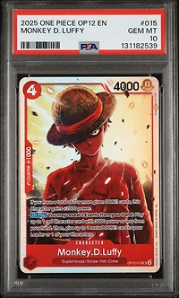 2025 One Piece Op12-legacy Of The Master 015 Monkey D. Luffy PSA 10