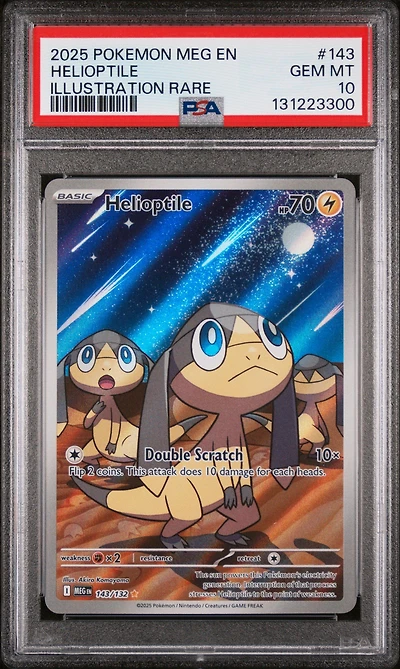 2025 Pokemon Meg En-mega Evolution 143 Helioptile Illustration Rare PSA