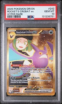 2025 Pokemon Dri En-destined Rivals 242 Team Rocket's Crobat Ex Hyper Rare PSA