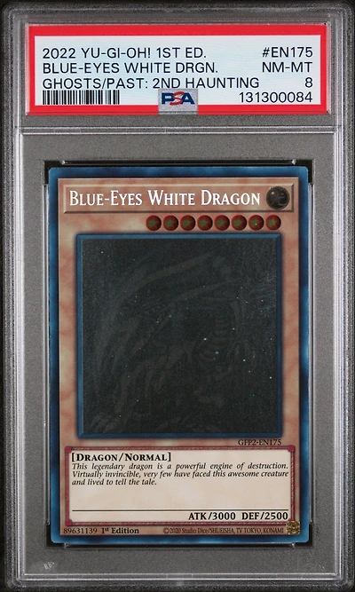 2022 Yu-gi-oh! Gfp2-ghosts From The Past: The 2nd Haunting En175 Blue-eyes White Dragon 1st Edition PSA 8