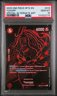 2025 One Piece Op12-legacy Of The Master 013 Yasopp Special Alternate Art PSA 10