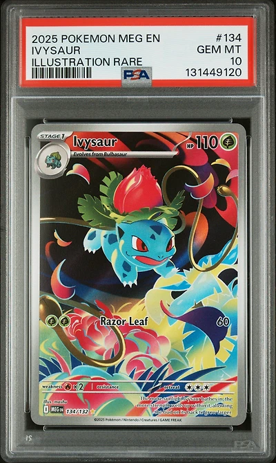 2025 Pokemon Meg En-mega Evolution 134 Ivysaur Illustration Rare PSA