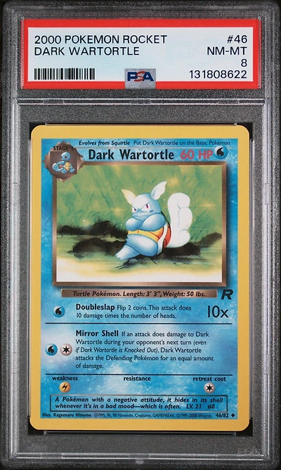 2000 Pokemon Rocket 46 Dark Wartortle PSA 8