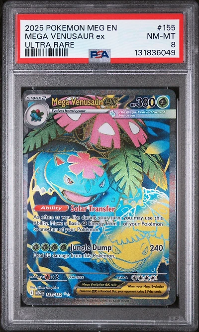 2025 Pokemon Meg En-mega Evolution 155 Mega Venusaur Ex Ultra Rare PSA