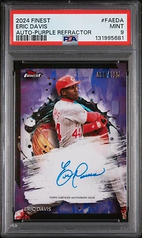 2024 Topps Finest Finest Autographs Faeda Eric Davis Purple Refractor PSA 9