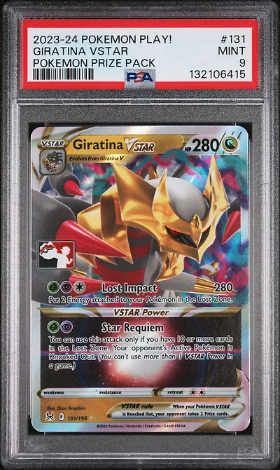 2023-2024 Pokemon Play! Pokemon Prize Pack 131 Giratina Vstar PSA 9
