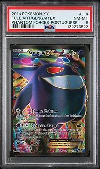 2014 Pokemon Xy Phantom Forces 114 Full Art/gengar Ex Portuguese PSA 8