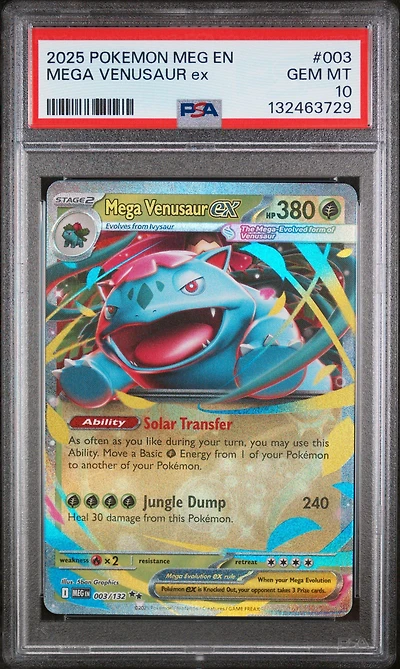 2025 Pokemon Meg En-mega Evolution 003 Mega Venusaur Ex PSA