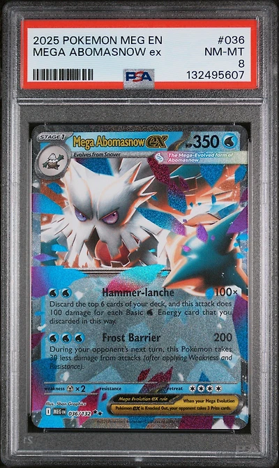 2025 Pokemon Meg En-mega Evolution 036 Mega Abomasnow Ex PSA