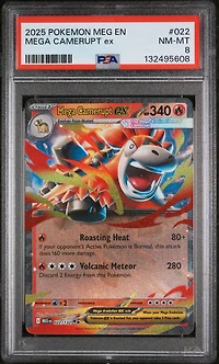 2025 Pokemon Meg En-mega Evolution 022 Mega Camerupt Ex PSA 8