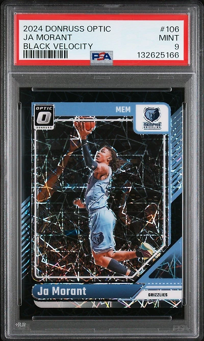 2024 Panini Donruss Optic 106 Ja Morant Black Velocity PSA 9