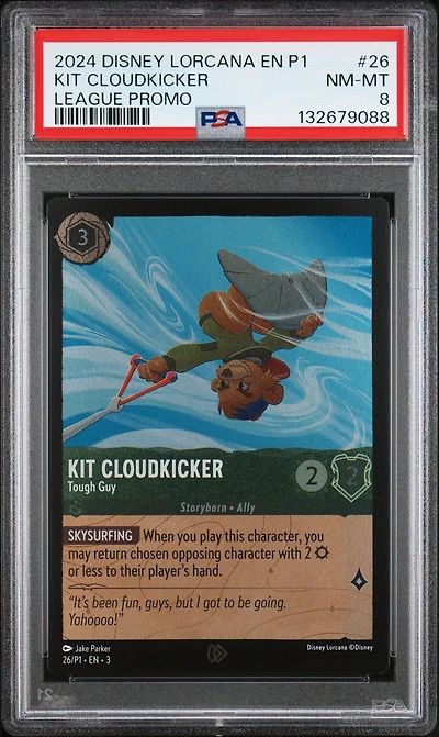 2024 Disney Lorcana En P1-promo 26 Kit Cloudkicker - Tough Guy League Promo PSA 8